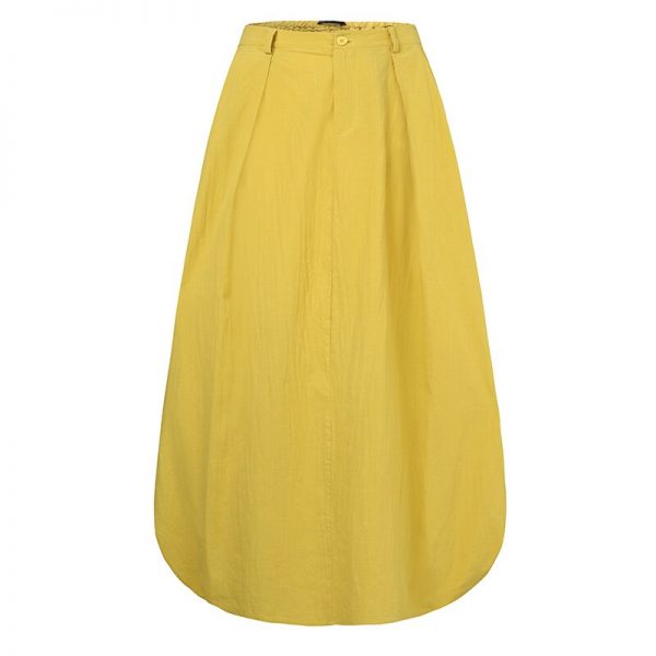 2020 Vintage Summer Skirts ZANZEA Women High Waist Solid Cotton Linen Skirt Saia Female Beach Maxi Long Skirts Jupe Faldas 5XL 7 - Image 5