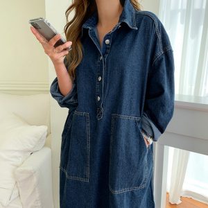 Full Sleeve, Collared Denim Dress