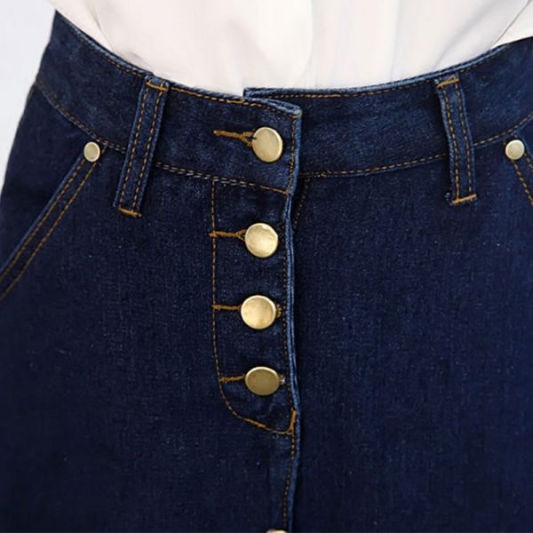 Long Mid-Calf A-Line Women Jeans Skirt - Image 4
