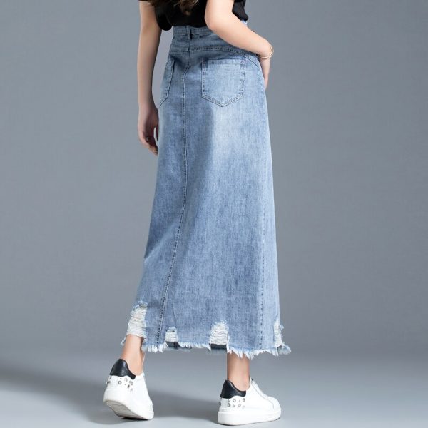 High Waist Long Maxi A-line Skirts With Pockets - Image 2