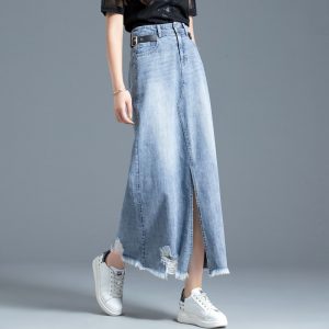 High Waist Long Maxi A-line Skirts With Pockets