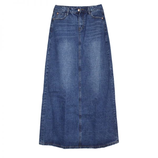 Women Long Casual Denim Skirt Spring A-line - Image 4