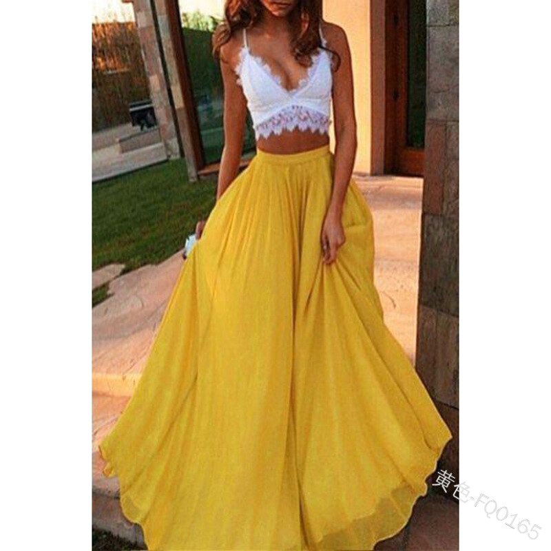 Casual Long Chiffon Maxi Skirts
