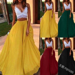 Casual Long Chiffon Maxi Skirts