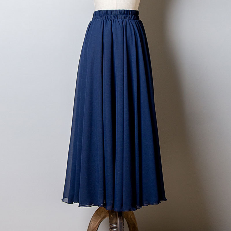 Long Chiffon A-line Skirt
