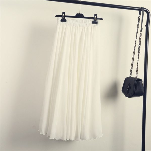 Long Chiffon A-line Skirt - Image 3