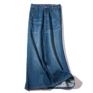 Long Blue Jean Denim Skirt 100% Cotton