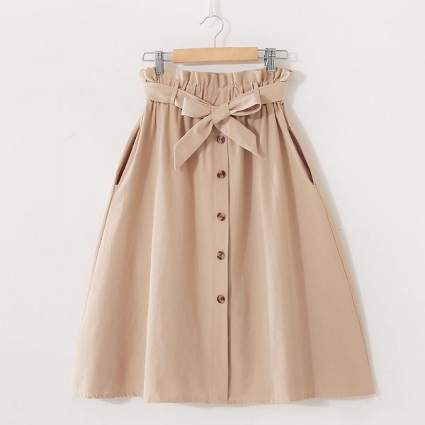 Button High Waist Skirt - Image 3
