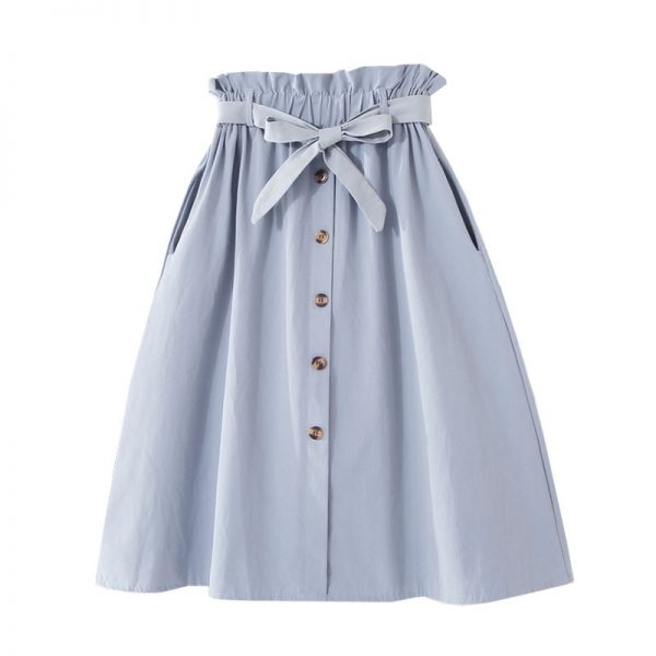 Button High Waist Skirt
