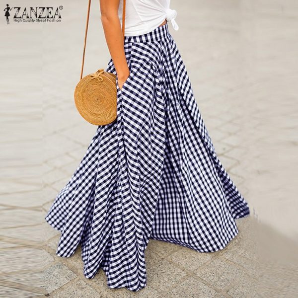 Women Plaid Check Pleated Skirts Ladies WITH Pockets - Image 3