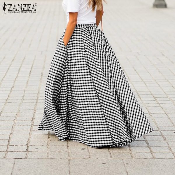 Women Plaid Check Pleated Skirts Ladies WITH Pockets - Image 5