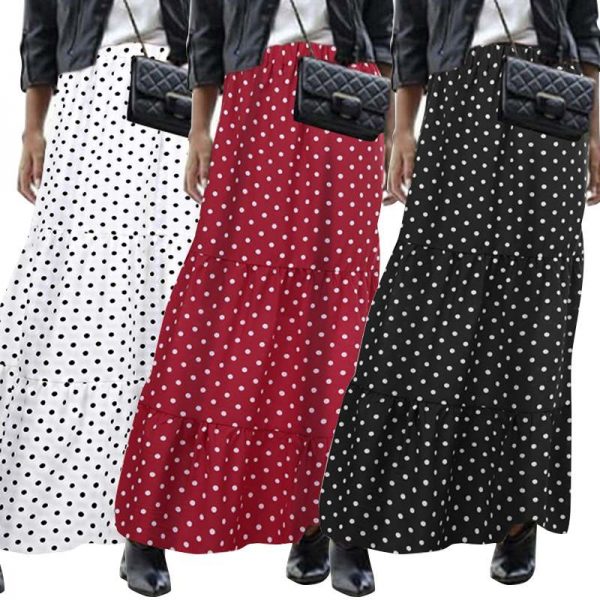 Vintage High Waist Polka Dot Skirts - Image 4